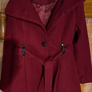 Steve Madden Elegant Burgundy Women's Coat